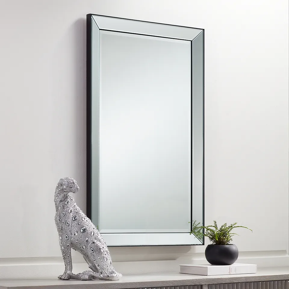 Uttermost Verne Black Edging 24" x 38" Rectangle Wall Mirror