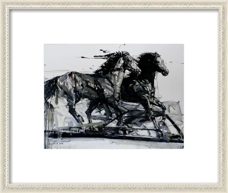 Black Stallions by Shao Y. Zhang for Artfully Walls