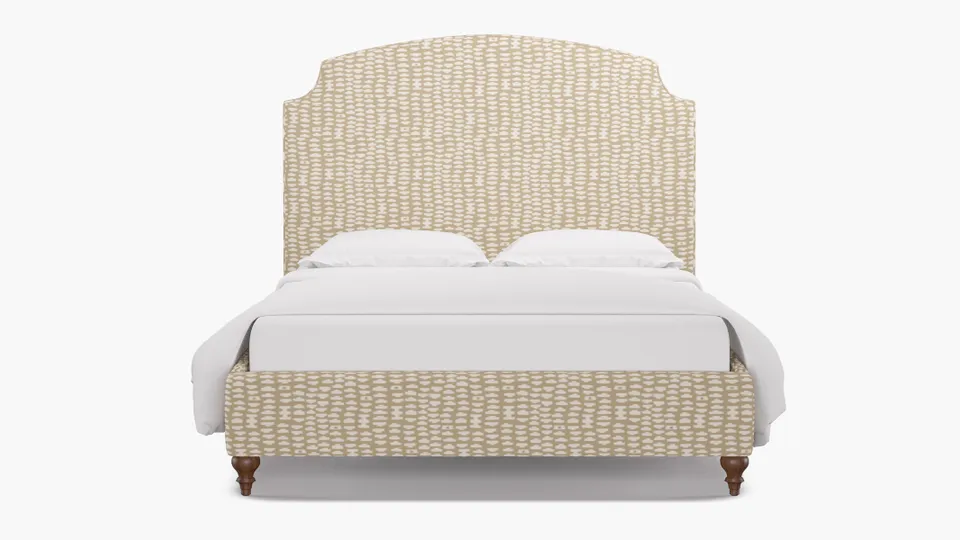 Cove Bed, Sand Odalisque, Walnut Traditional Turned Leg, Queen