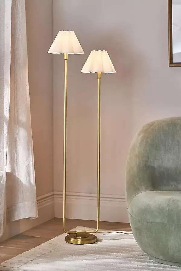 Polly Scalloped Shaded Metal Floor Lamp