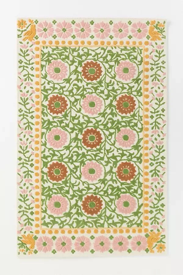 Tufted Wool Suzani Rug