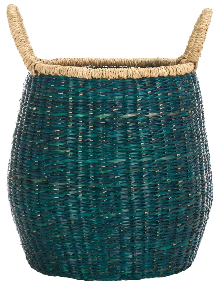 Estra Basket With Handles - Green / Natural