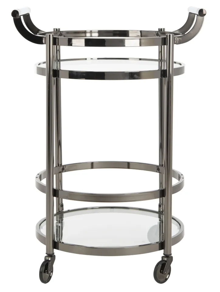 Sienna 2 Tier Round Bar Cart - Gun Metal