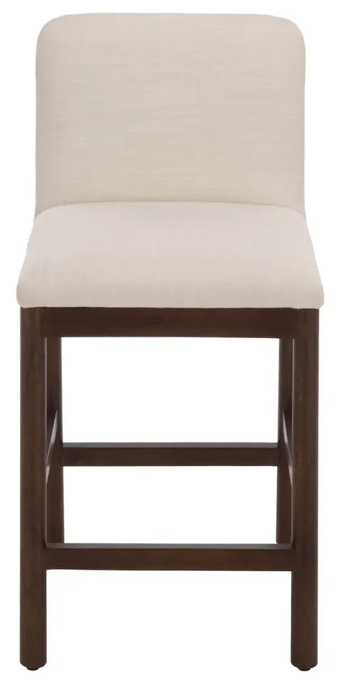 Gavril Counter Stool - Cream / Walnut