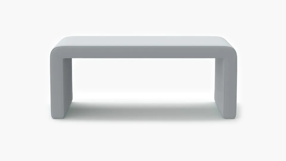 Waterfall Bench, Sterling Performance Velvet