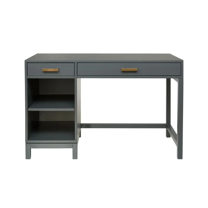 Parke 48" Charcoal Wood 2-Drawer Kids Desk