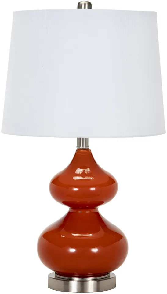 Foligno Orange Painted 24"H x 14"W x 14"D Accent Table Lamp