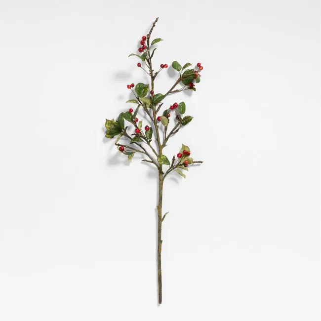 Faux Crabapple Holiday Stem 44"