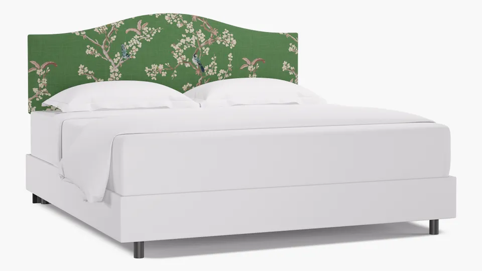 Camelback Headboard, Jade Cherry Blossom, King