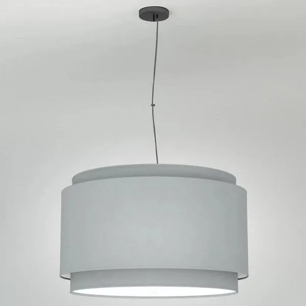 Alicia Linen Double Drum Pendant
