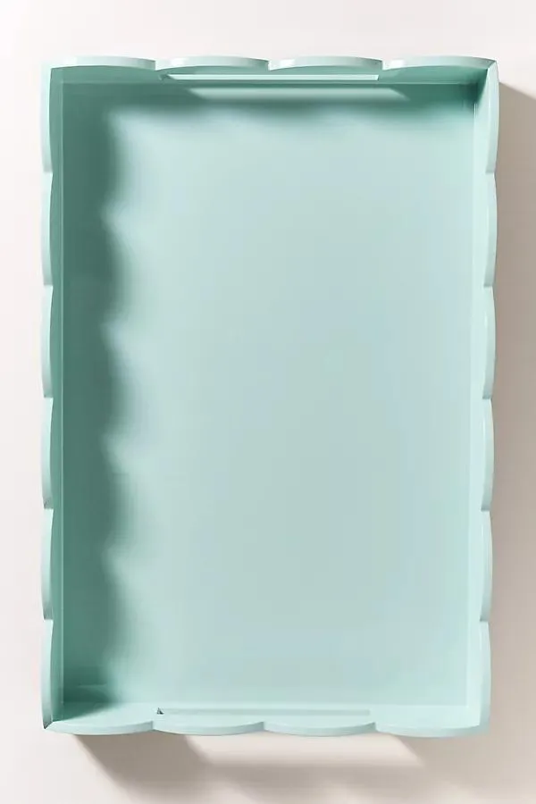 Two-Tone Large Scallop Lacquer Tray