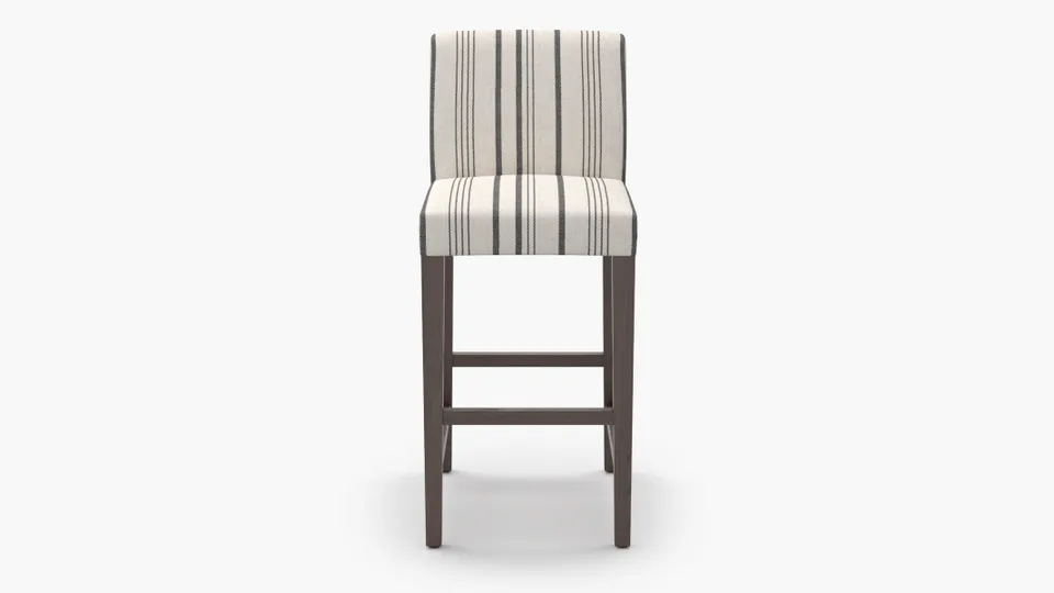 Signature Dining Bar Stool, Black Market Stripe, Espresso Square Tapered Leg
