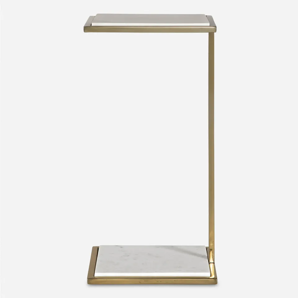 Elevate White Marble Drink Table
