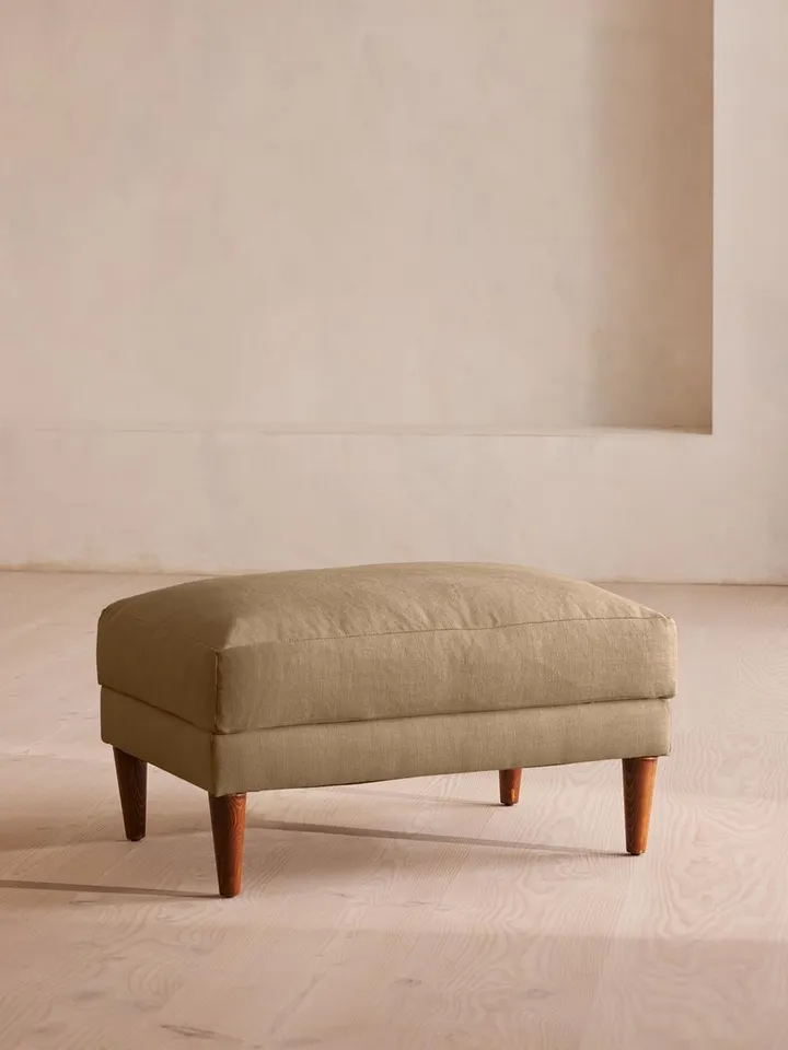 Reya Ottoman, Linen, Wheat, US