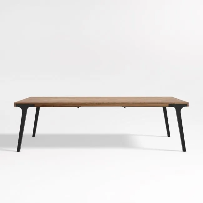 Lakin 106"-144" Teak Wood Extendable Dining Table