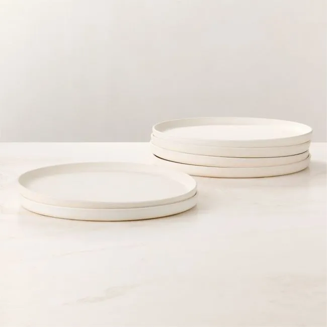 Drift Ivory Dinner Plates with Matte Reactive Glaze Set of 6