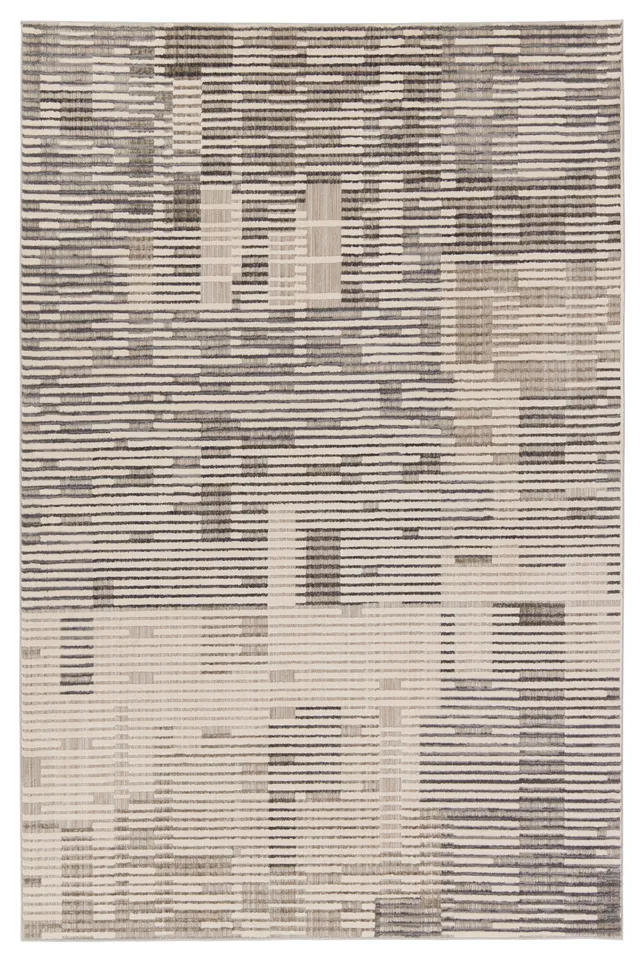 Gravity Striped Gray/ Cream Area Rug (8'X10')