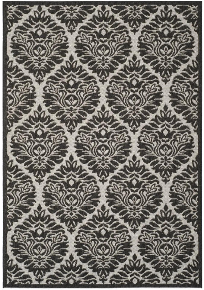 Arlo Home Indoor/Outdoor Woven Area Rug, LND135A, Light Grey/Charcoal,  5' 1" X 7' 6"