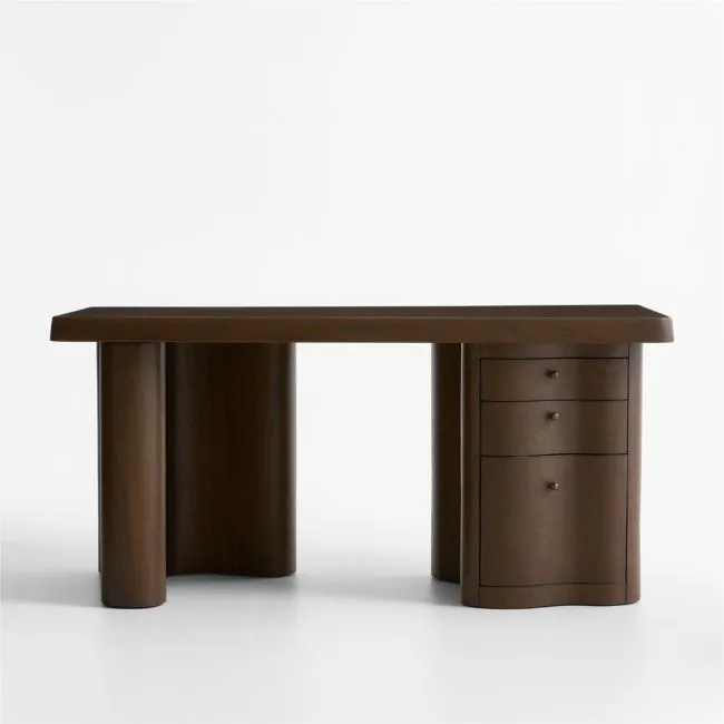 Ondule 64" Fumed Oak Brown Desk
