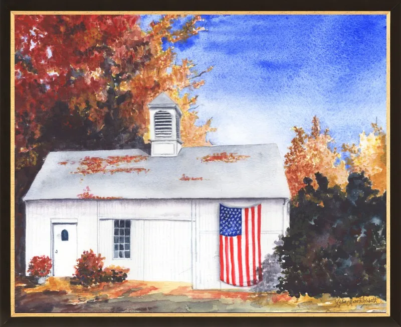 The Ross Barn in Fall by Lydia Marie Elizabeth for Artfully Walls