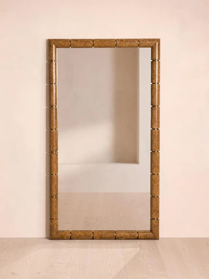 Furleigh Floor Mirror, Burl