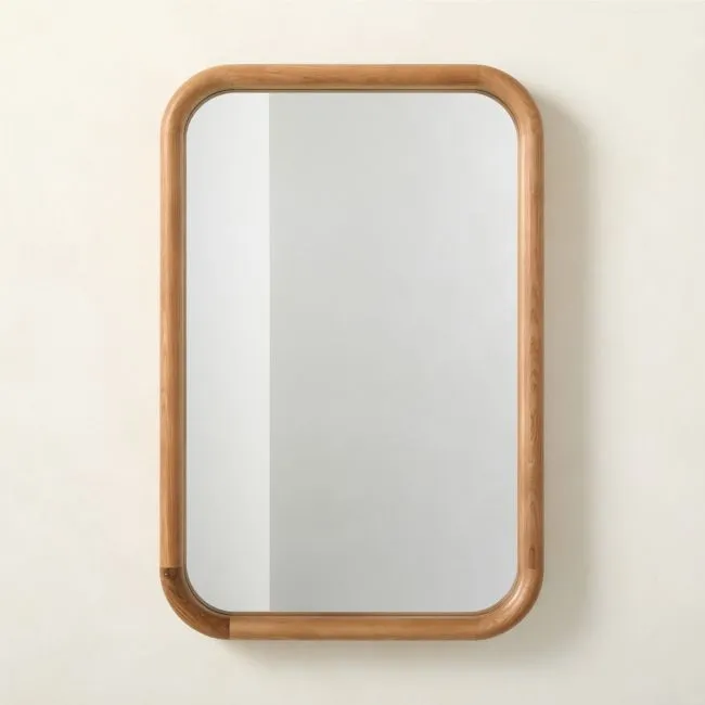 Saone Ash Wood Rectangular Wall Mirror 24"x36"