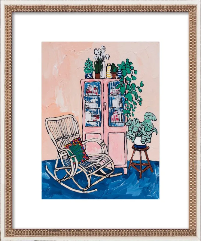 Rocking Chair In Pink Interior by Lara Lee Meintjes for Artfully Walls