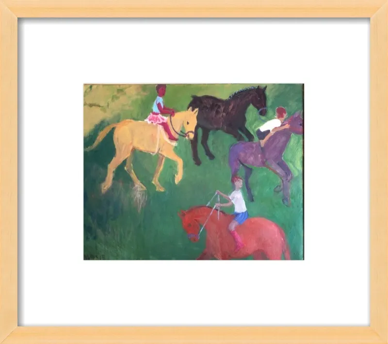 Four Horses, Three Riders by Megan Williamson for Artfully Walls