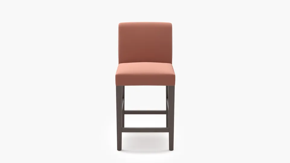 Signature Dining Counter Stool, Bloom Performance Plush Velvet, Espresso Square Tapered Leg