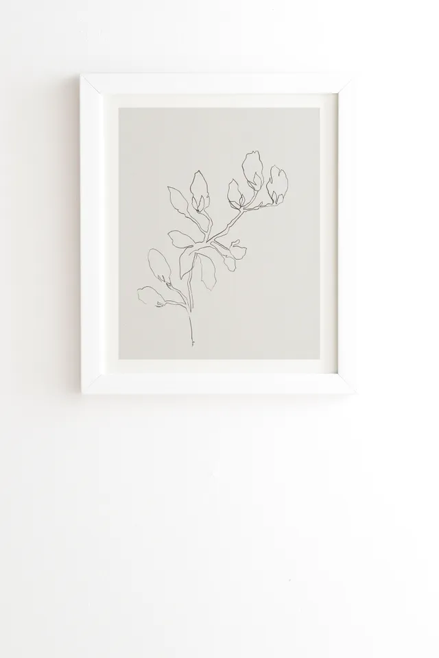 Floral Study No 3 by Megan Galante - Framed Wall Art Basic White 12" x 12"