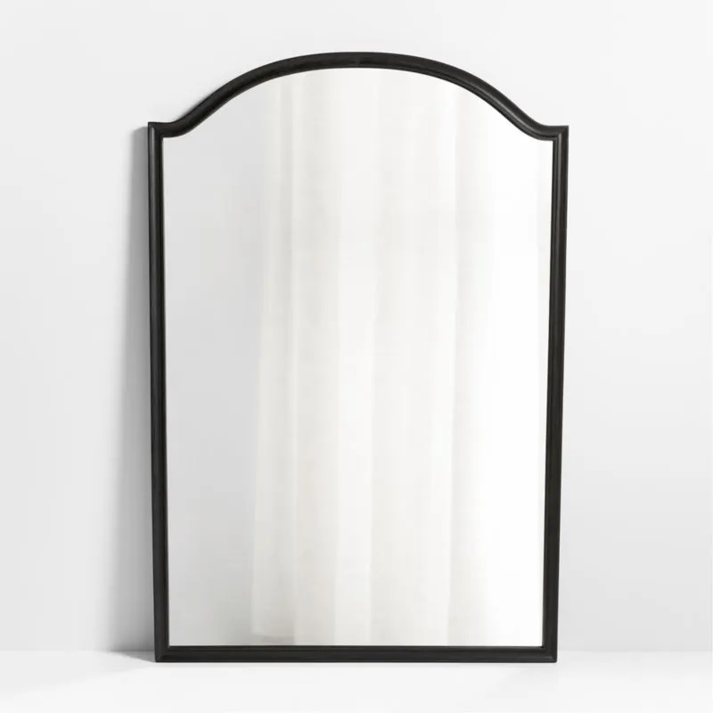 Manor Black Wood Wide Floor Mirror 74"x51"