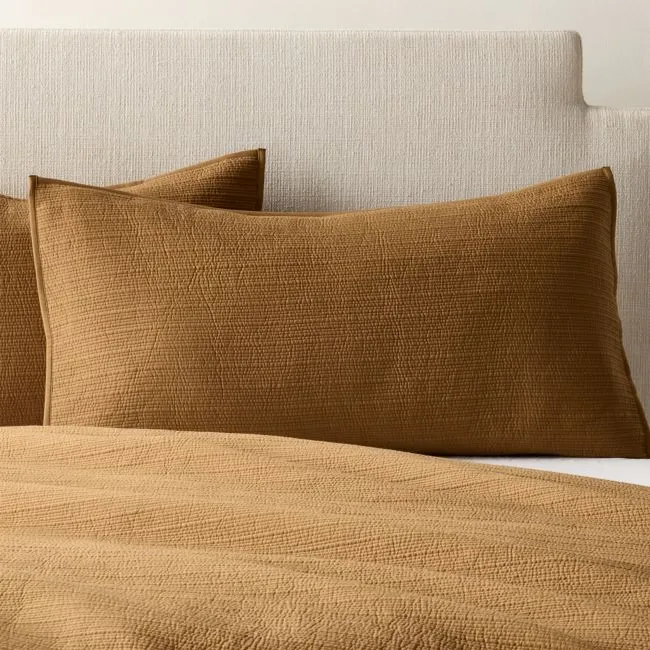 Demar Organic Cotton Sateen Smoked Amber King Pillow Shams Set of 2