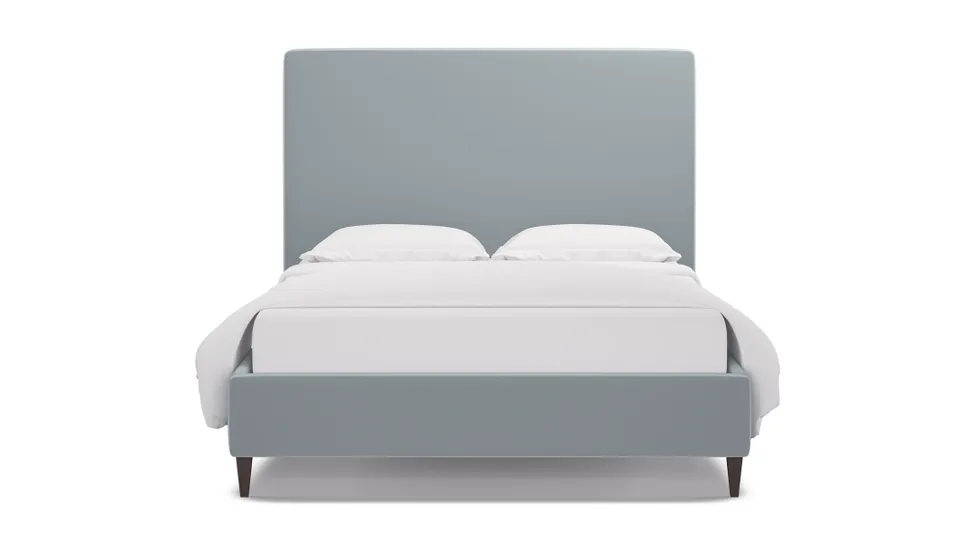 Classic Bed, Sterling Performance Velvet, Espresso Square Tapered Leg, Full