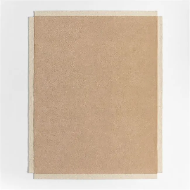 Corner Cutout Beige Kids Performance Area Rug 6'x9'