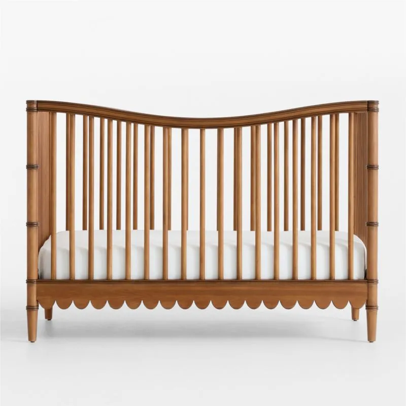 Crosby Antique Amber Wood Convertible Baby Crib by Sharland England