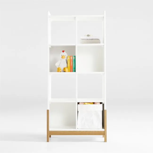Rue 27" White Wood 8-Cube Bookcase