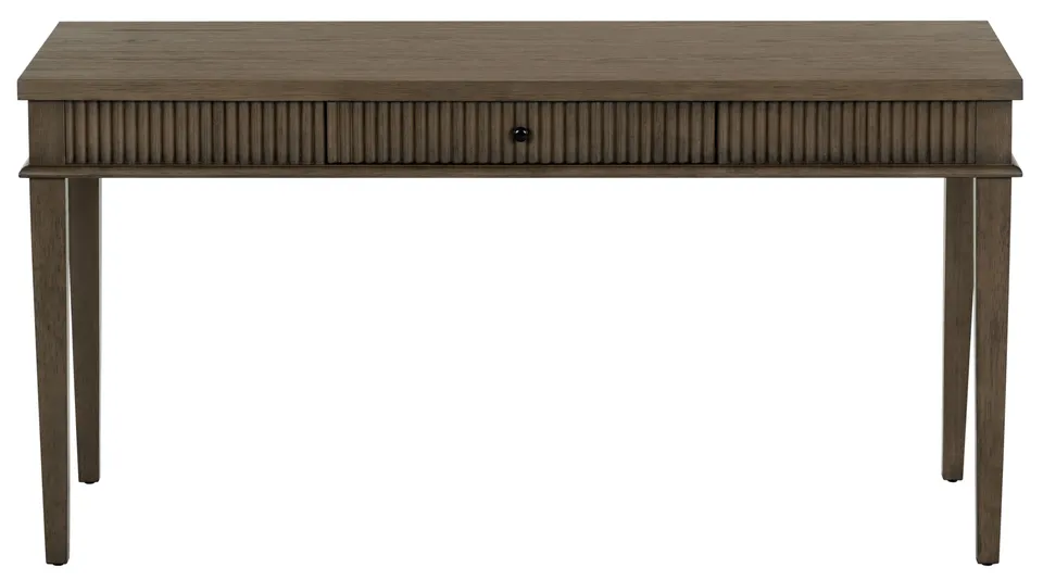 Safavieh Couture Shelbie 1 Drawer Reeded Desk, Dark Brown Oak