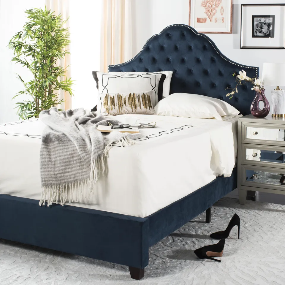 Beckham Bed - Navy - Queen