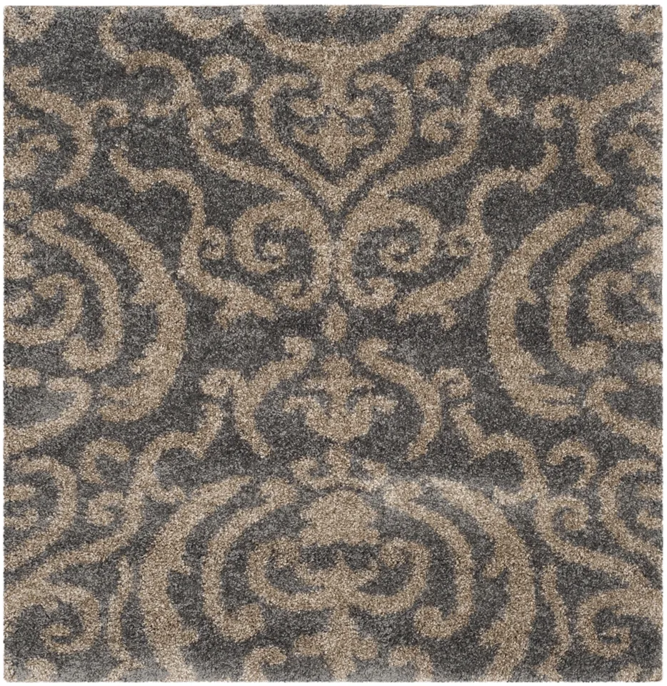 Arlo Home Woven Area Rug, SG462-8013, Grey/Beige,  4' X 4' Square