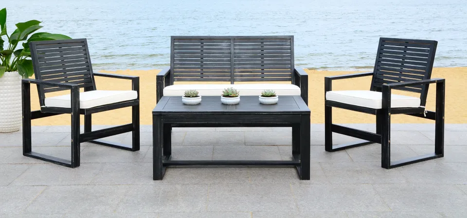 Ozark 4 Piece Outdoor Living Set - Black Wash