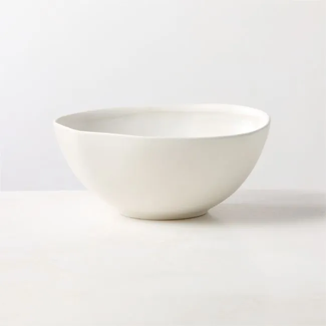 Hyacinth White Soup Bowl with Reactive Glaze