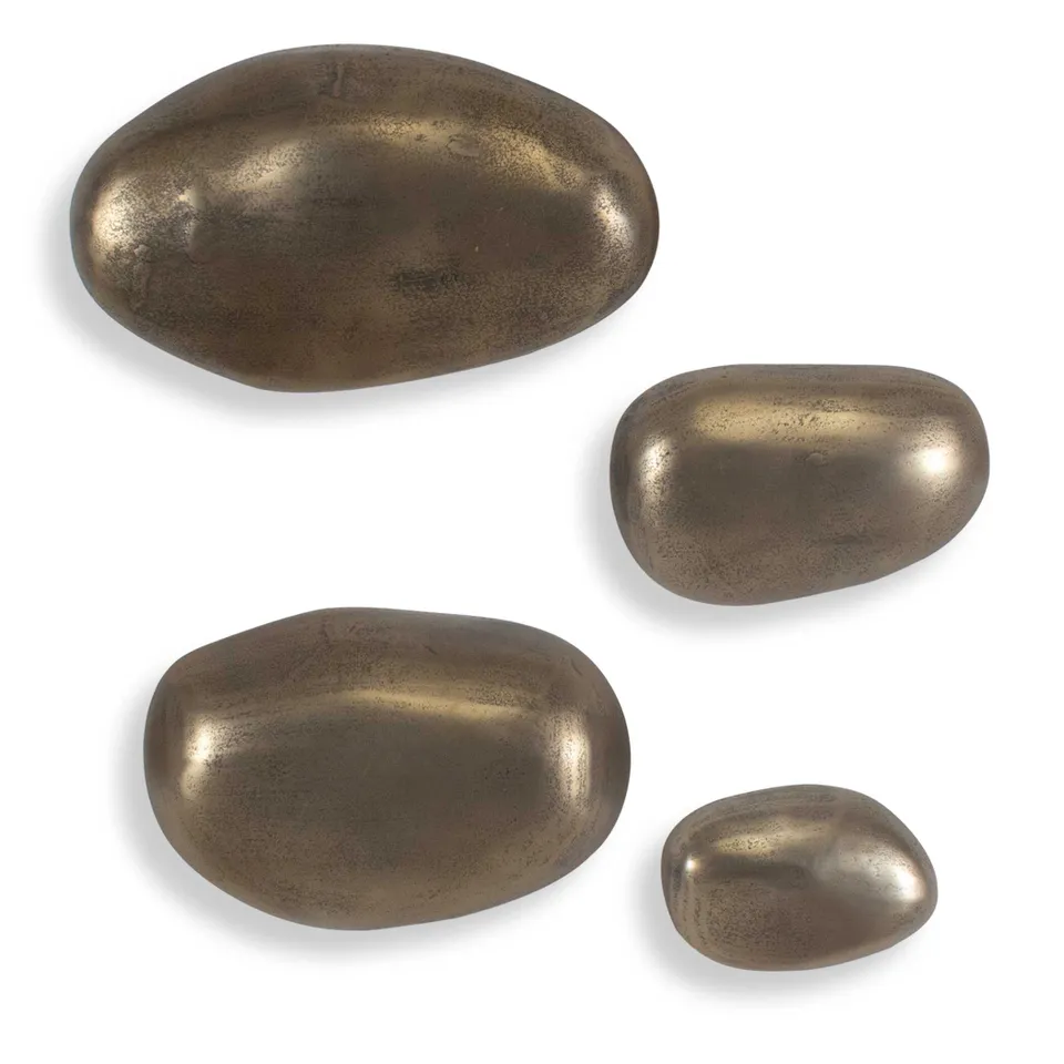 Set In Stone Brass Outdoor Wall Art Set/4