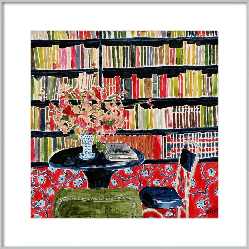 Books with Flowers by Kate Lewis for Artfully Walls