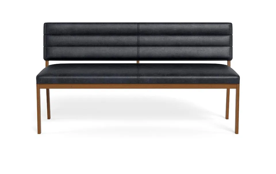 Nora Leather Wood Framed Upholstered Bench