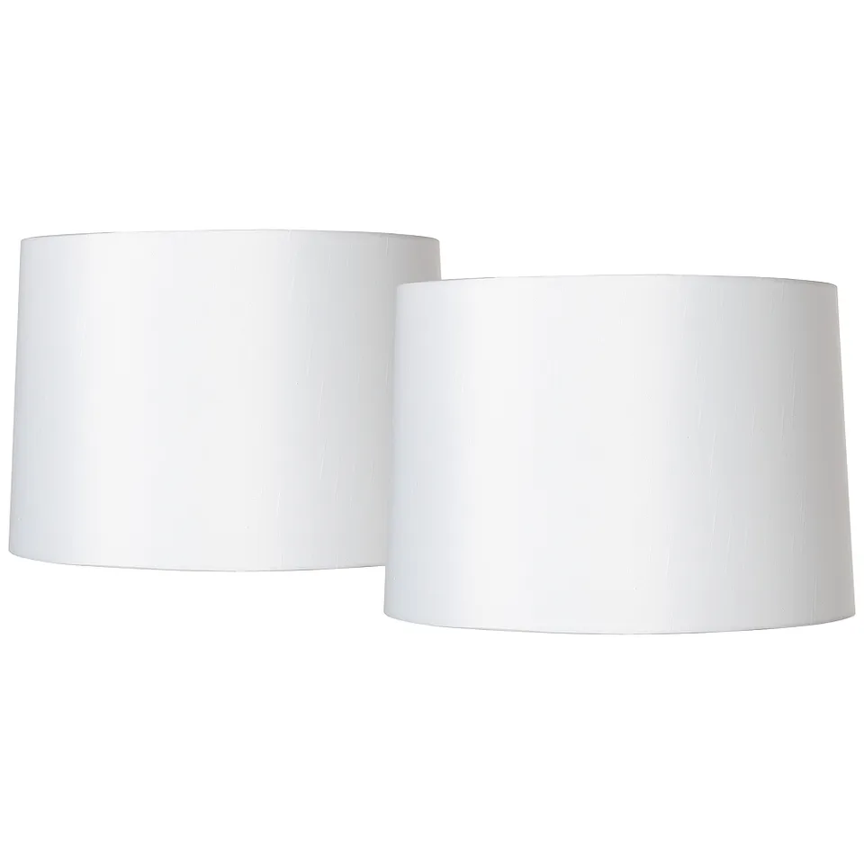 Springcrest White Fabric Lamp Shades 15x16x11 (Spider) Set of 2
