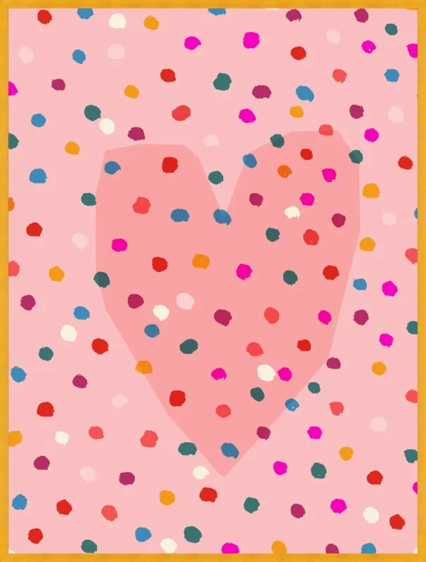 Rainbow Dotty Heart by Paula Mills for Artfully Walls