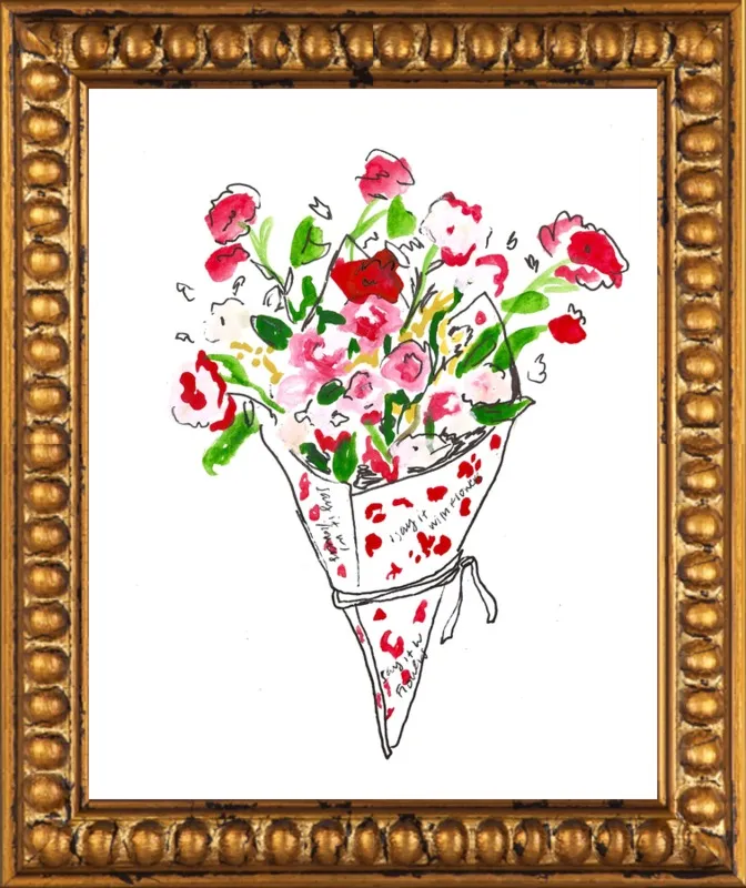 Bodega Flowers in Pink and Red by Larsen McDowell for Artfully Walls