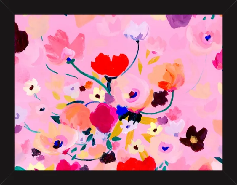 Pink Posey by KT Smail for Artfully Walls