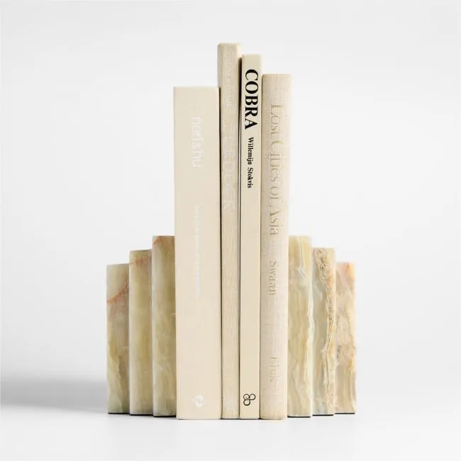 Oia Green Onyx Bookends, Set of 2