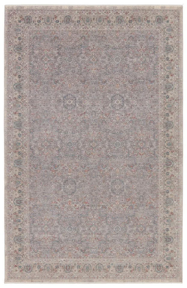 Artesia Floral Taupe/ Light Gray Runner Rug (3'X8')